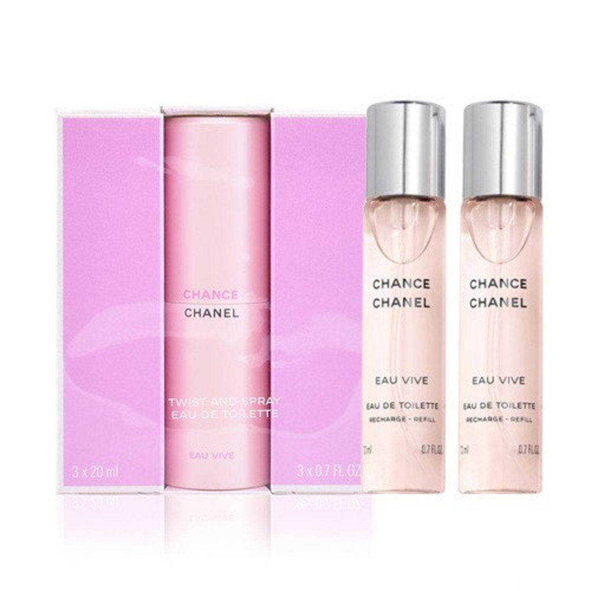 Chanel Chance Eau Vive EDT 3 x 20mL Travel Spray - Perfumes