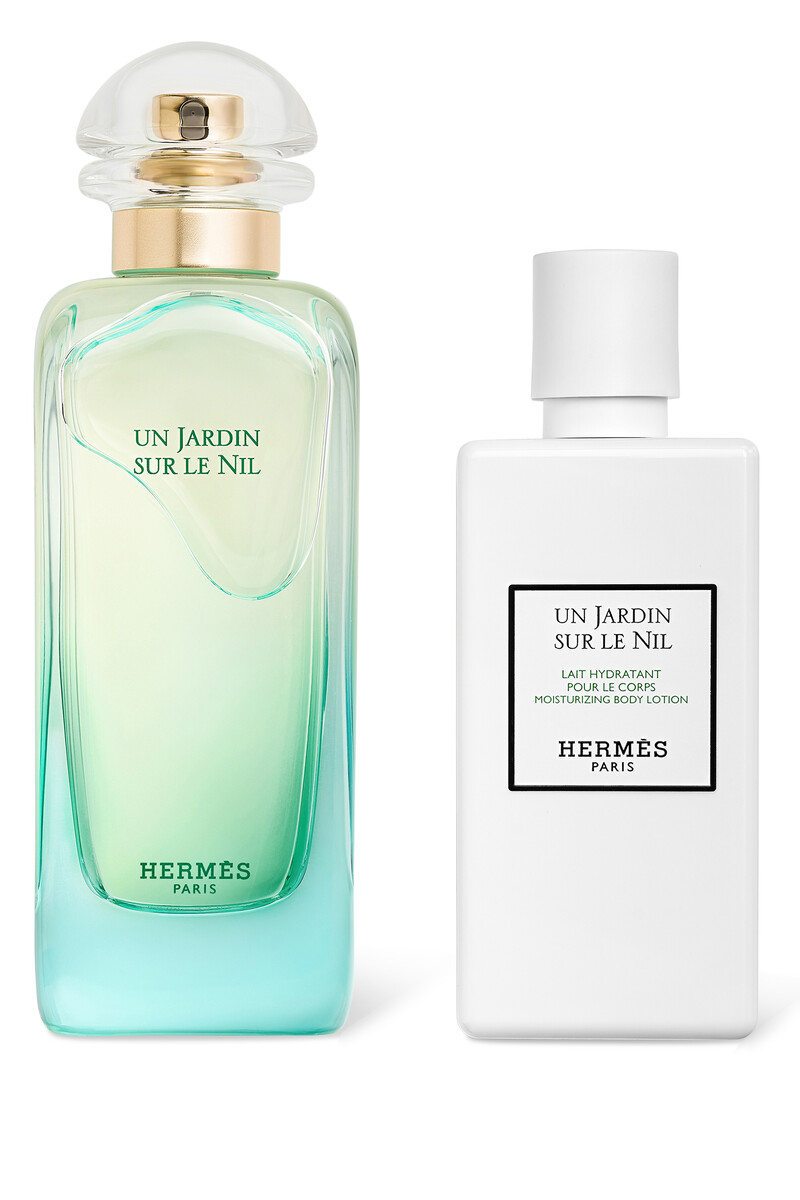 Hermes Un Jardin Sur Le Nil EDT 100mL + Lotion 80mL Perfumes Fragrances Gift Sets